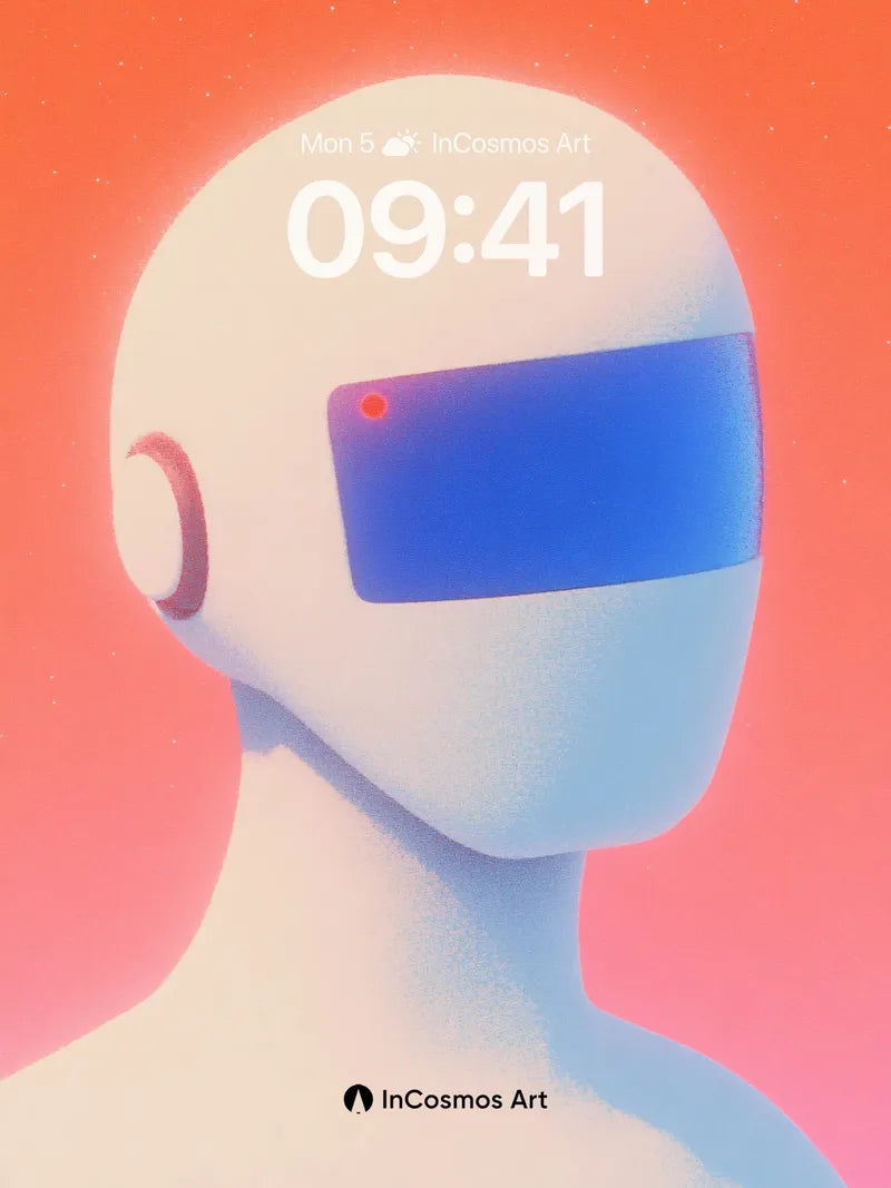 Neon Silence Wallpaper with Glowing Visor