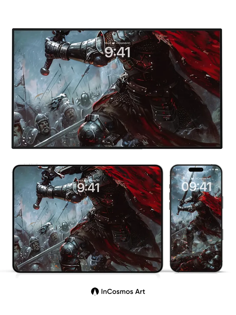 Iron Fury Wallpaper with Crimson Veil