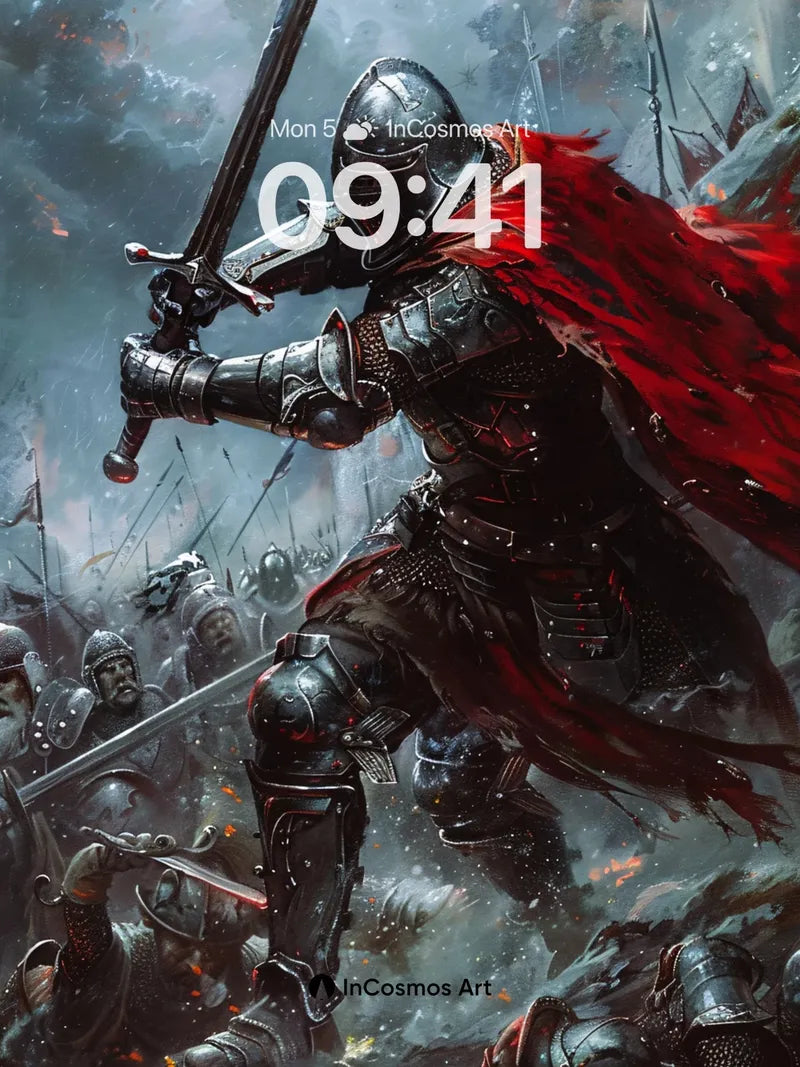 Iron Fury Wallpaper with Crimson Veil