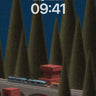 Midnight Forest Wallpaper with Floating Train wallpaper for iPhone, iPad & Mac