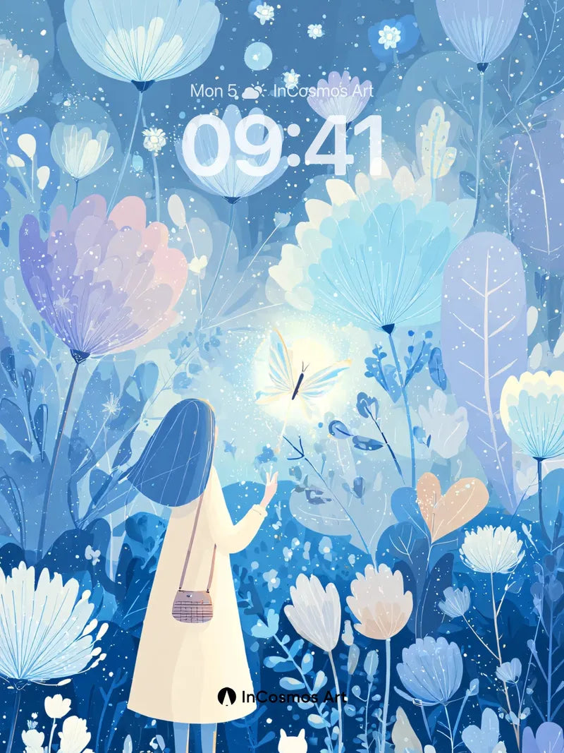 Luminous Garden Wallpaper with Whispering Petals