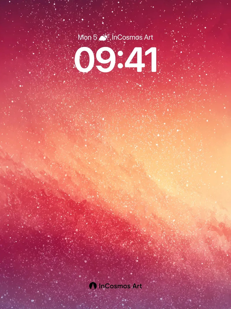 Cosmic Ember Wallpaper with Starlit Veil