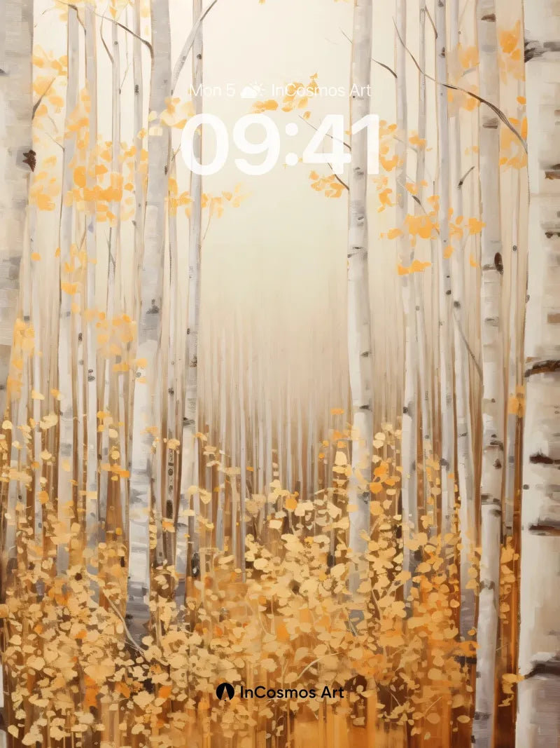 Golden Hush Wallpaper with Birch Whisper