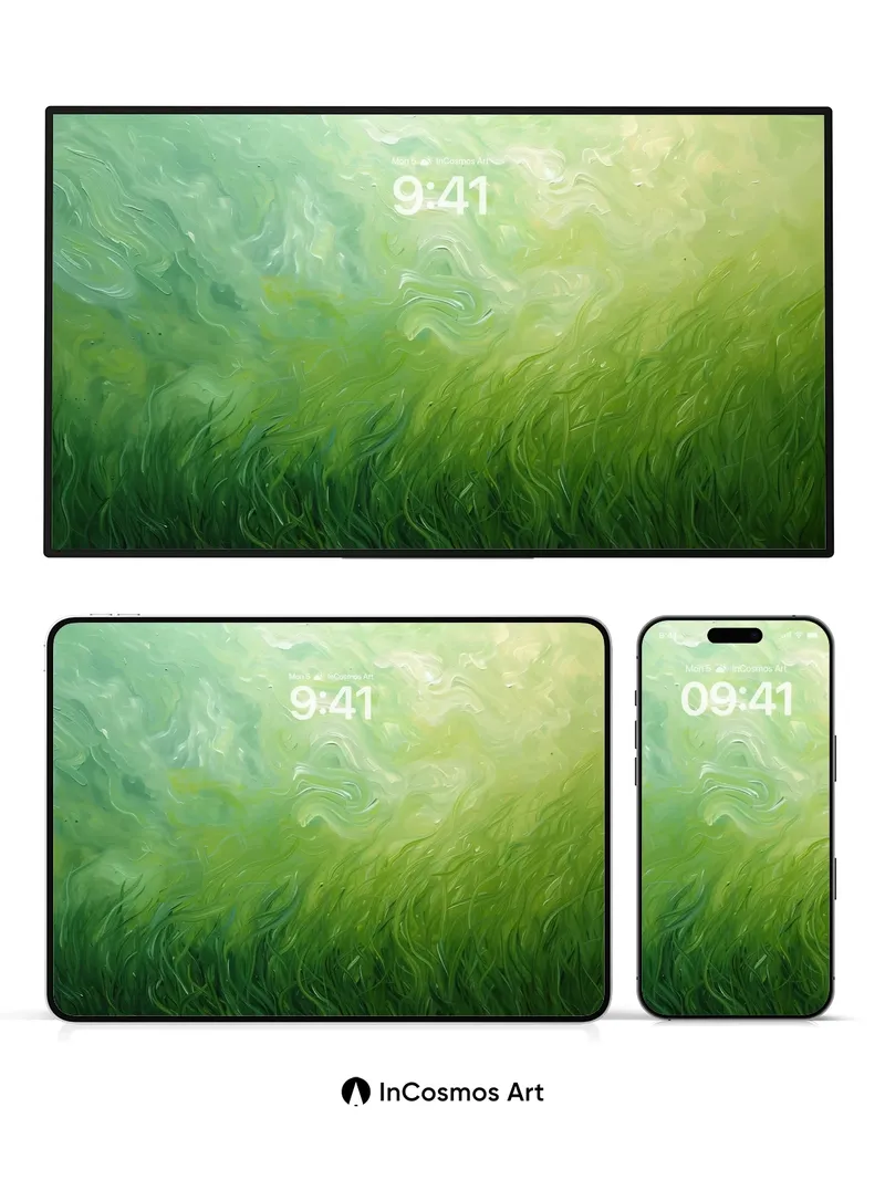 Whispering Meadow Wallpaper with Ethereal Light