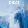 Serene Blue Horizon Wallpaper with Gold Veins wallpaper for iPhone, iPad & Mac
