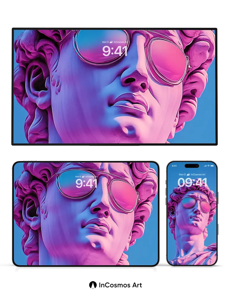 Neon Myth Wallpaper with Sunglass Gaze