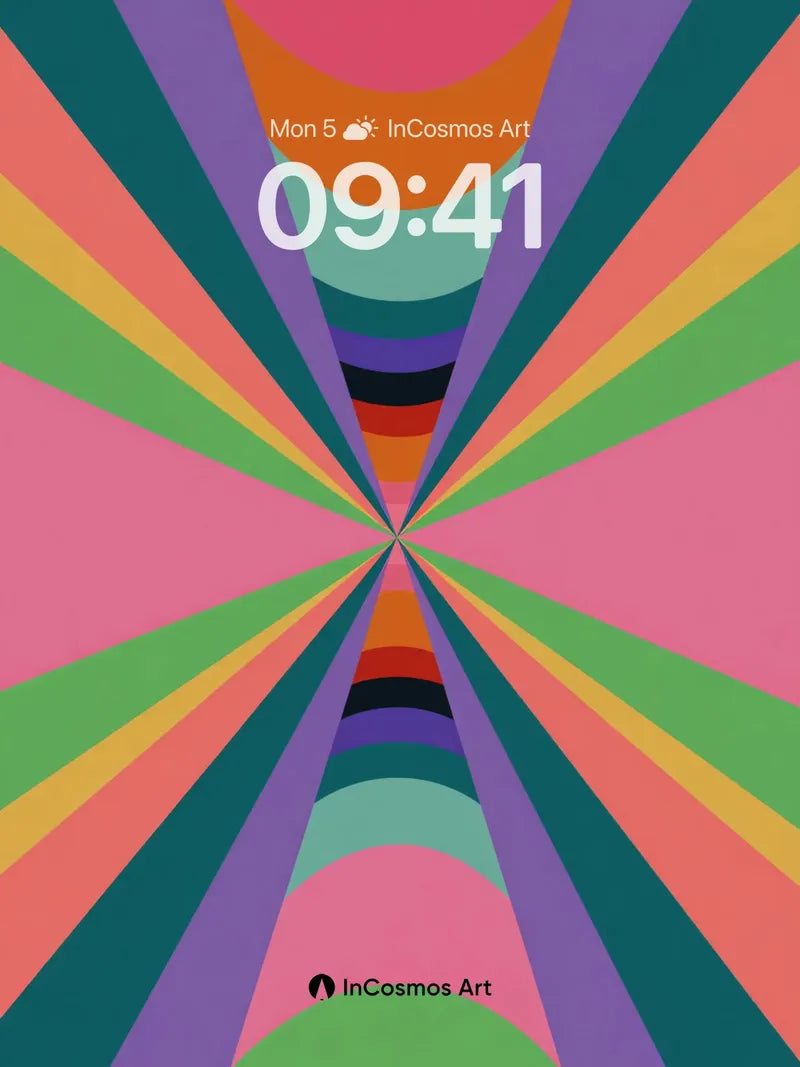 Rainbow Tunnel Wallpaper with Optical Depth