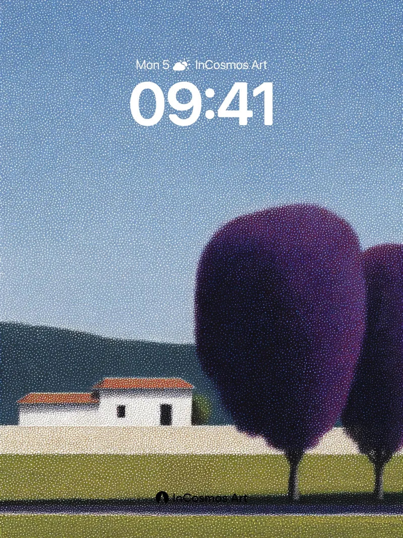 Serenity in Violet Trees Wallpaper with Hidden Depth