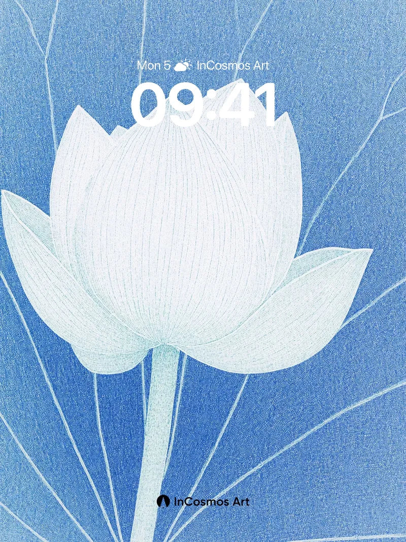 Calm Lotus Wallpaper with Ethereal Lines