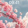 Serene Sakura Wallpaper with Cloud-Brushed Sky wallpaper for iPhone, iPad & Mac