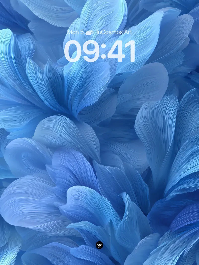 Blue Abstract Petal Wallpaper 4K for iPhone Lock Screen