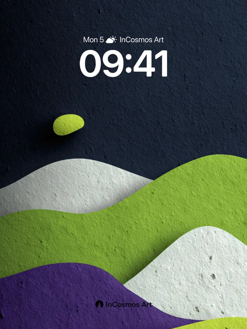 Sculpted Silence Wallpaper with Floating Lime