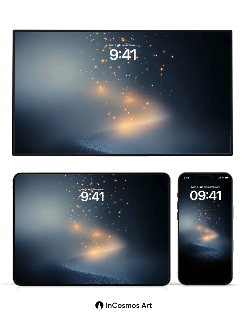 Whispering Embers Wallpaper with Floating Light