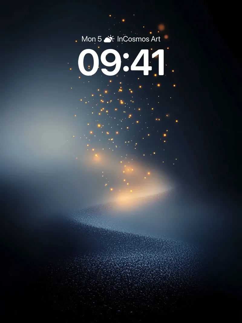 Whispering Embers Wallpaper with Floating Light