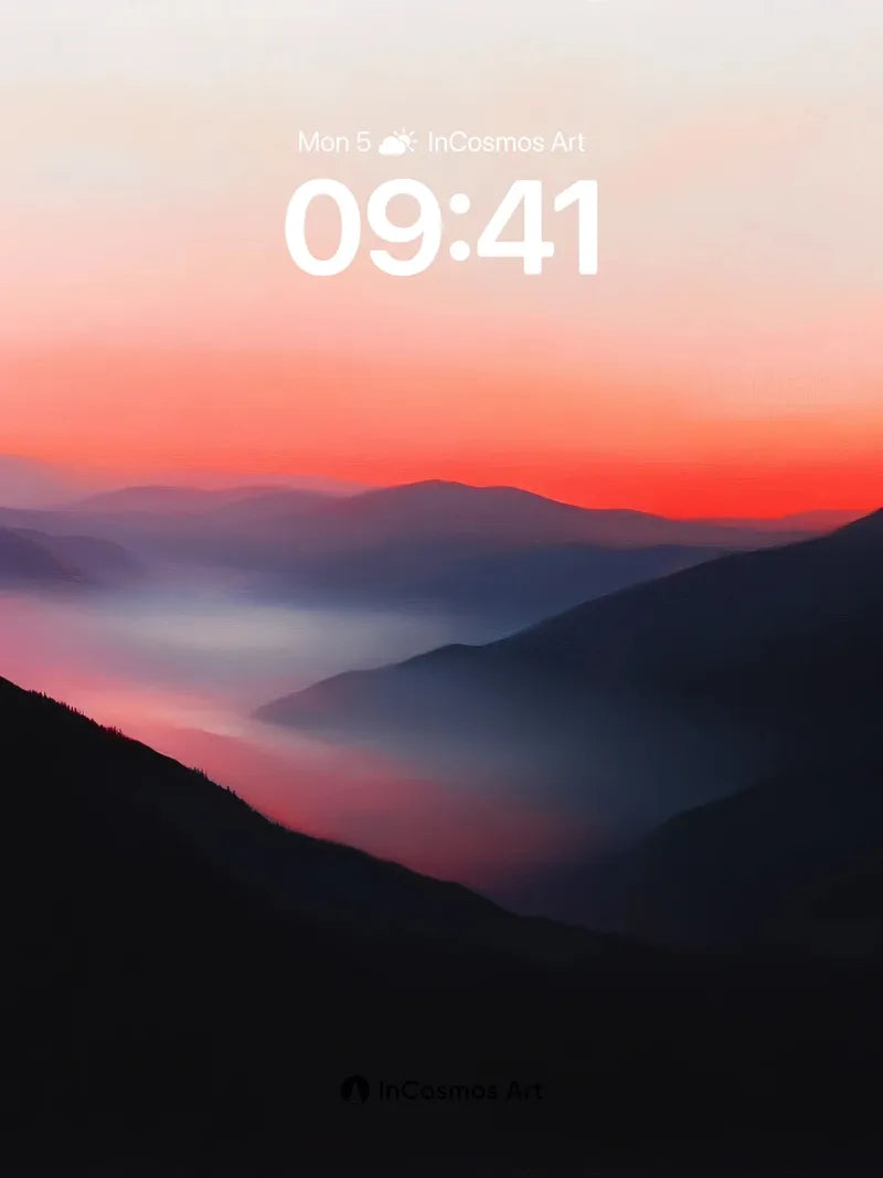 Crimson Hush Wallpaper with Mist Veils