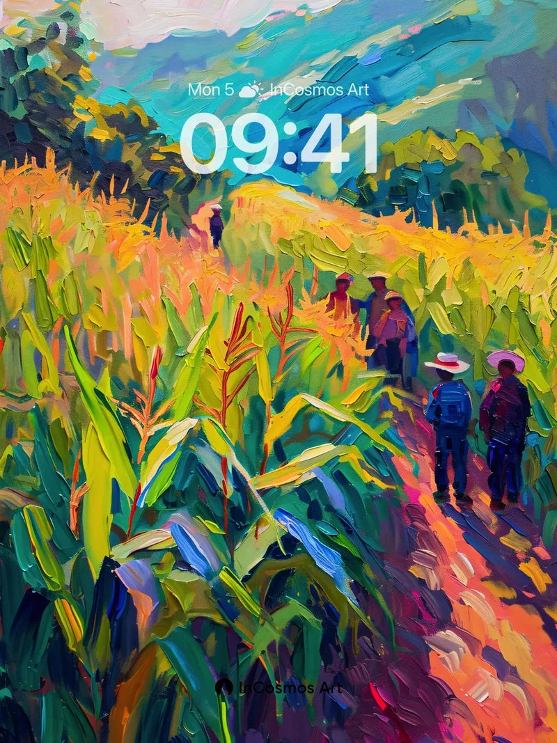 Sunlit Pathway Wallpaper with Harvest Whispers