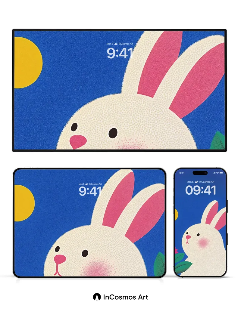 Whispering Bunny Wallpaper with Celestial Glow