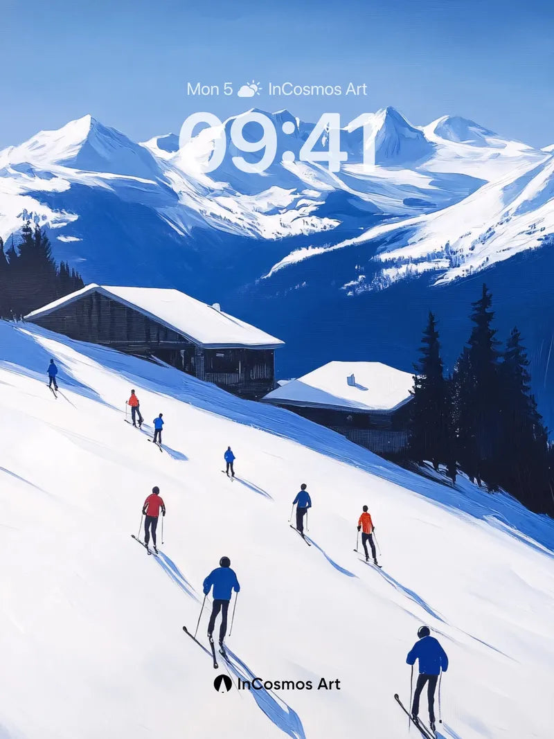 Silent Alpine Ascent Wallpaper with Frozen Light