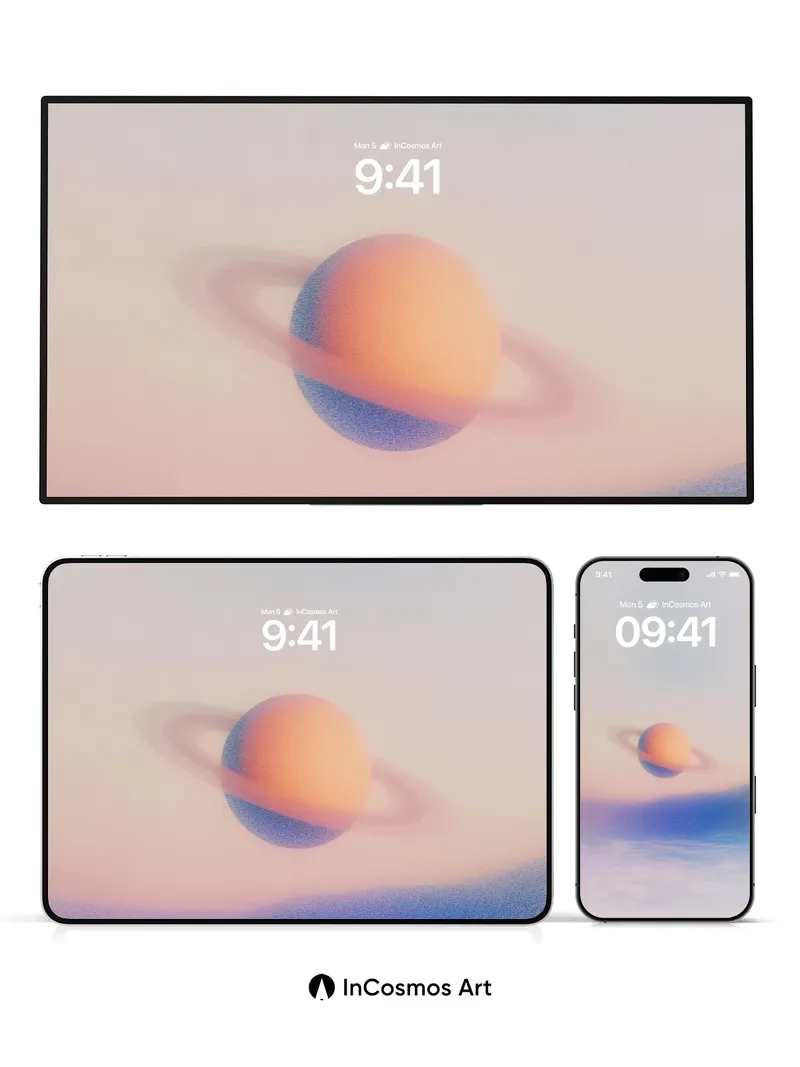 Serene Saturn Wallpaper with Ethereal Rings