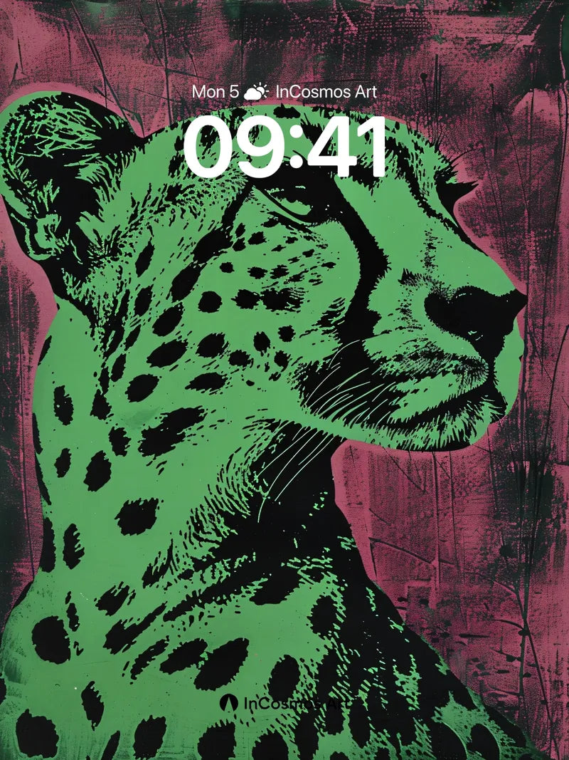 Neon Jungle Wallpaper with Electric Cheetah wallpaper for iPhone, iPad & Mac