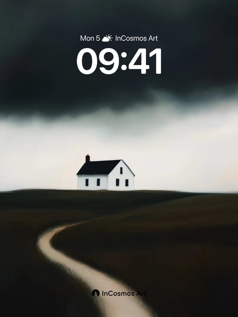 Solitary House Wallpaper with Storm-Whispered Path