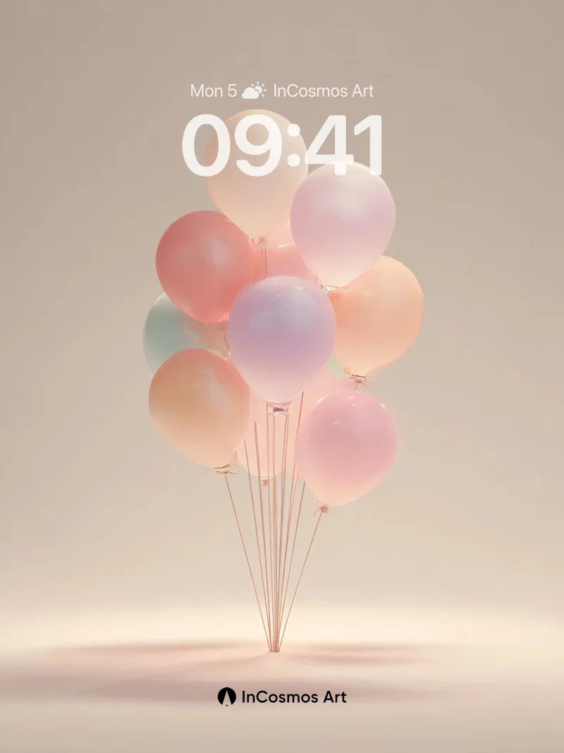Soft Hush Balloon Wallpaper with Ethereal Light wallpaper for iPhone, iPad & Mac