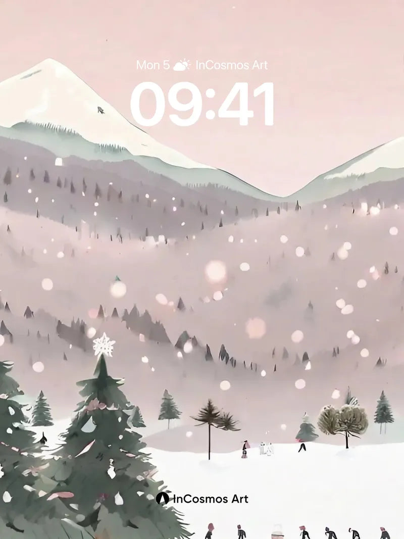 Snowfall Serenade Wallpaper with Whispering Pines wallpaper for iPhone, iPad & Mac