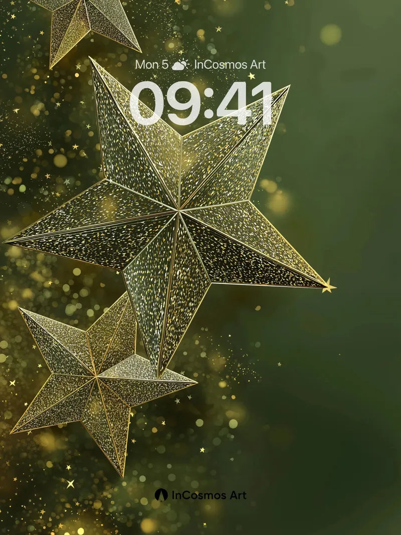 Golden Constellation Wallpaper with Sparkling Depth