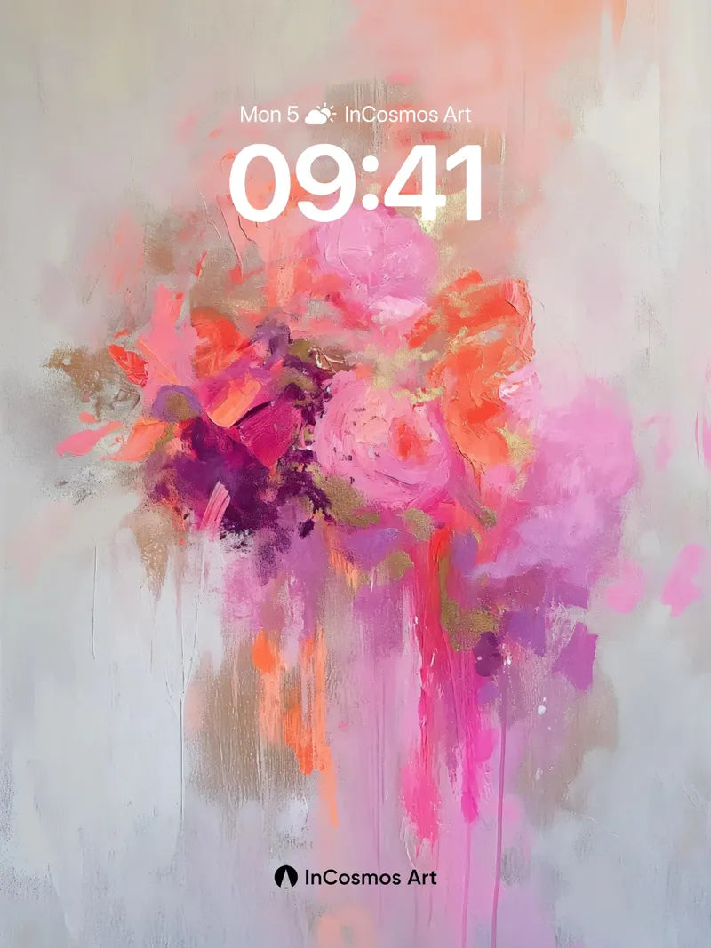 Luminous Bloom Wallpaper with Floating Petals wallpaper for iPhone, iPad & Mac