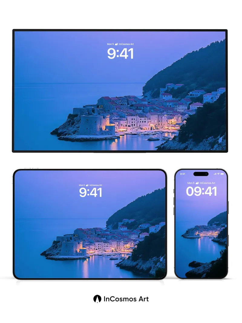 Cobalt Hush Wallpaper with Coastal Light