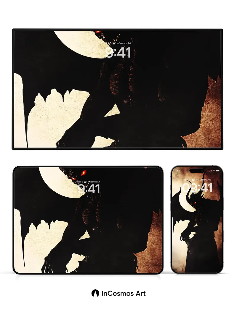 Shadow Serpent Wallpaper with Crimson Eyes