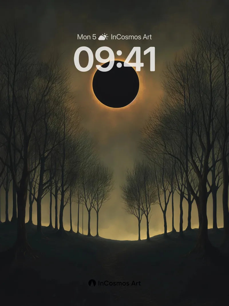 Eclipse Whisper Wallpaper with Silent Forest