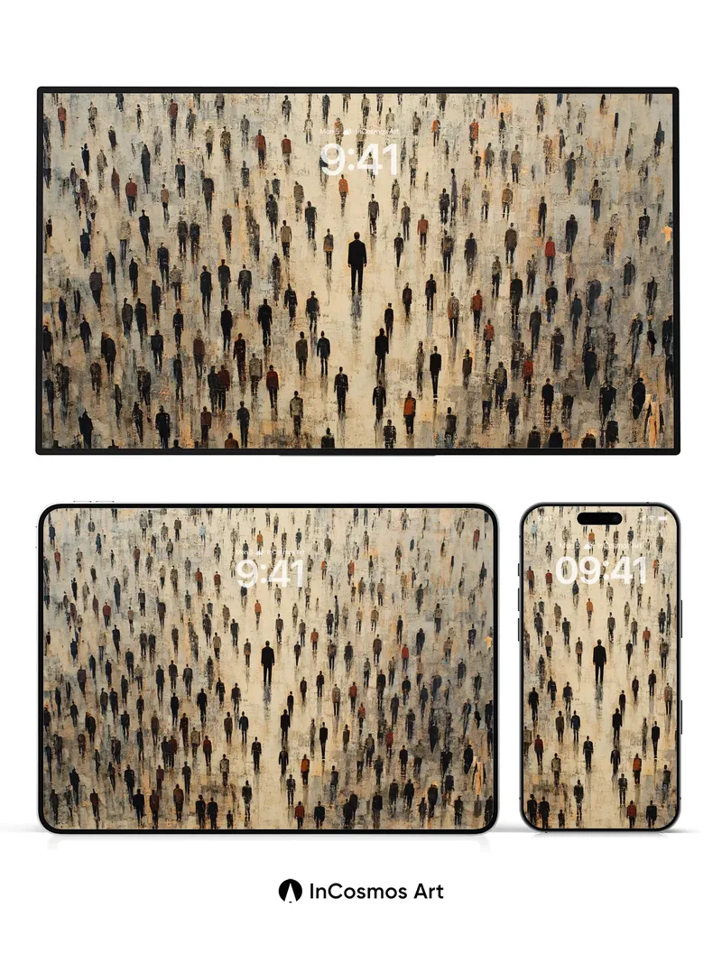 Echoing Crowds Wallpaper with Silent Movement