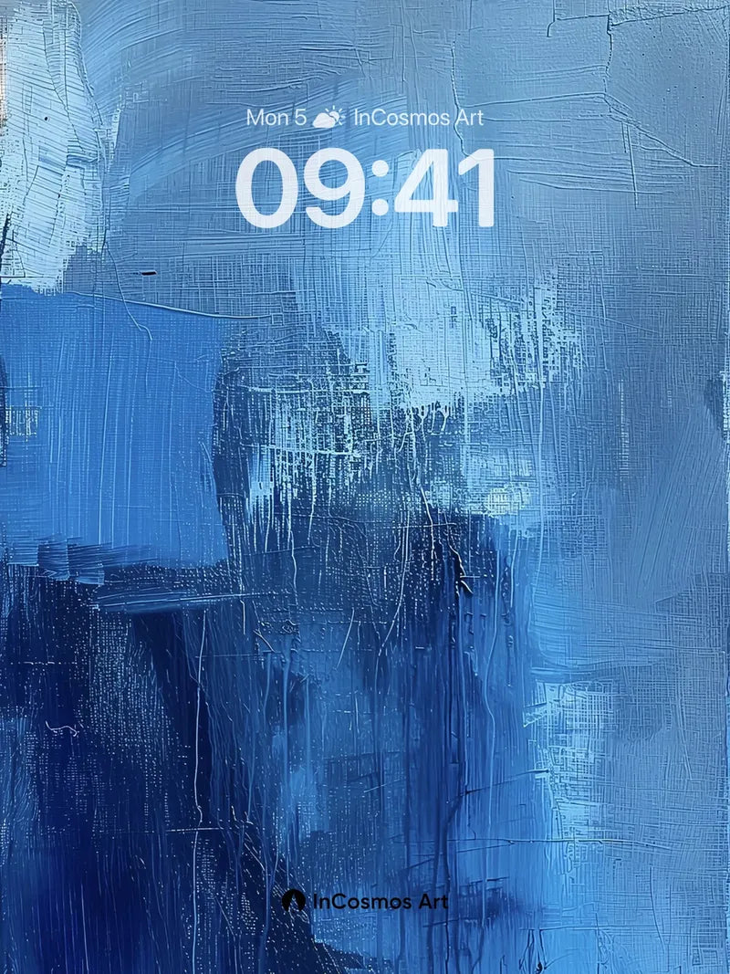 Cobalt Whisper Wallpaper with Brushstroke Depth