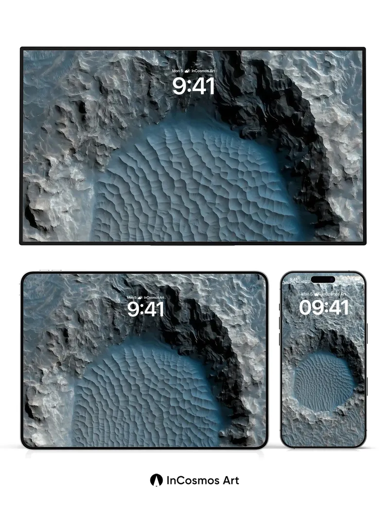 Crisp Abyss Wallpaper with Frozen Ripples