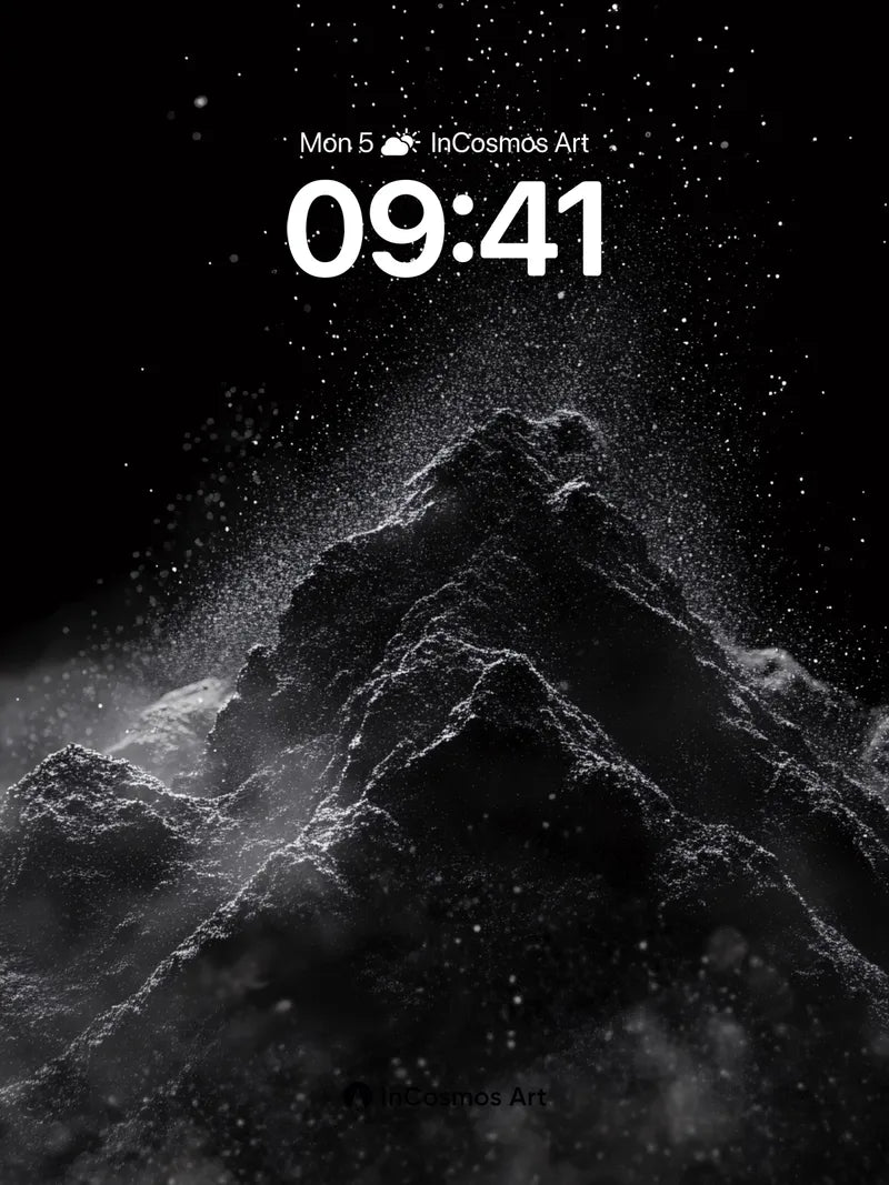 Cosmic Dust Wallpaper with Mountain Peaks