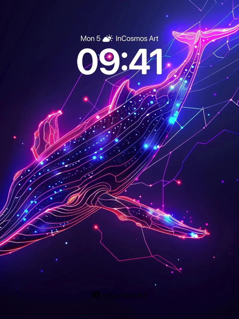 Neon Leviathan Wallpaper with Cosmic Veins