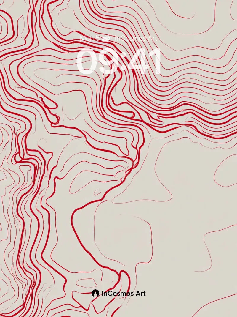 Silent Contour Wallpaper with Crimson Veins