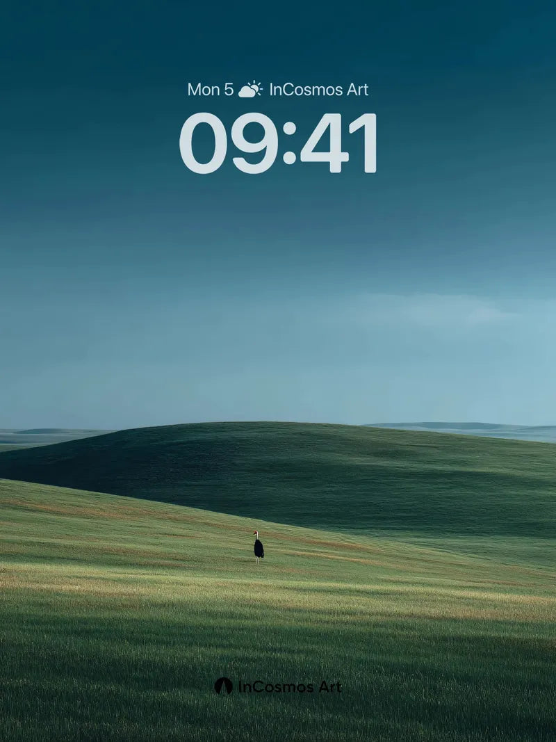 Serenity Slope Wallpaper with Solitary Figure wallpaper for iPhone, iPad & Mac