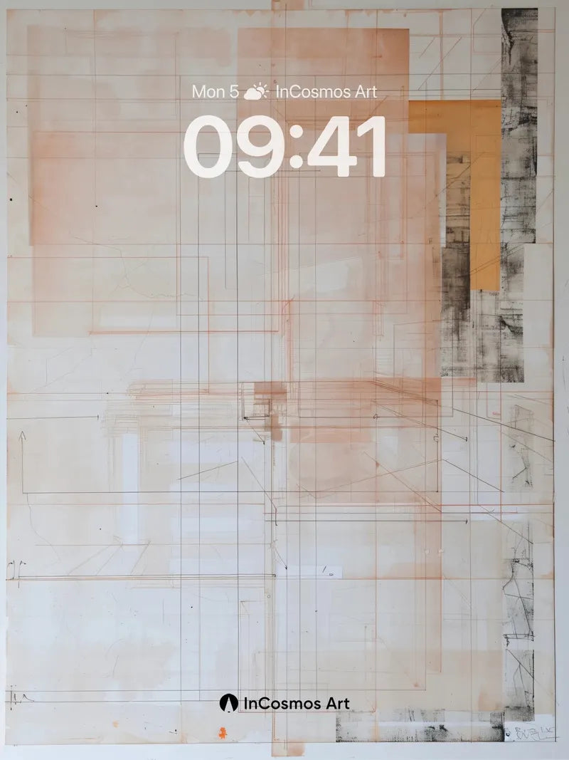Faint Grid Wallpaper with Ghosted Geometry