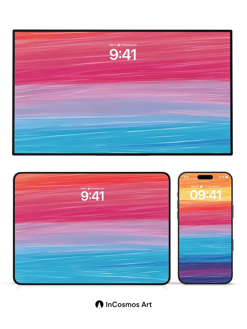 Spectrum Drift Wallpaper with Brushstroke Pulse