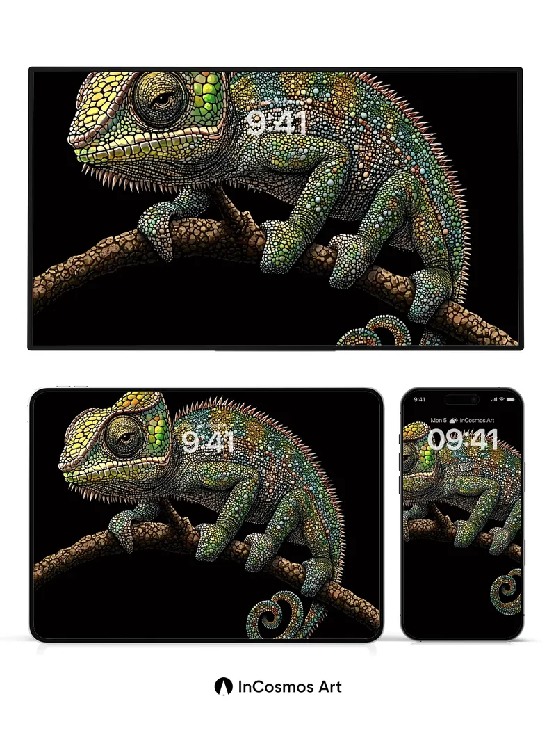 Emerald Whisper Wallpaper with Living Scales