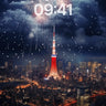 Firework Symphony Wallpaper with Tokyo Tower Glow wallpaper for iPhone, iPad & Mac