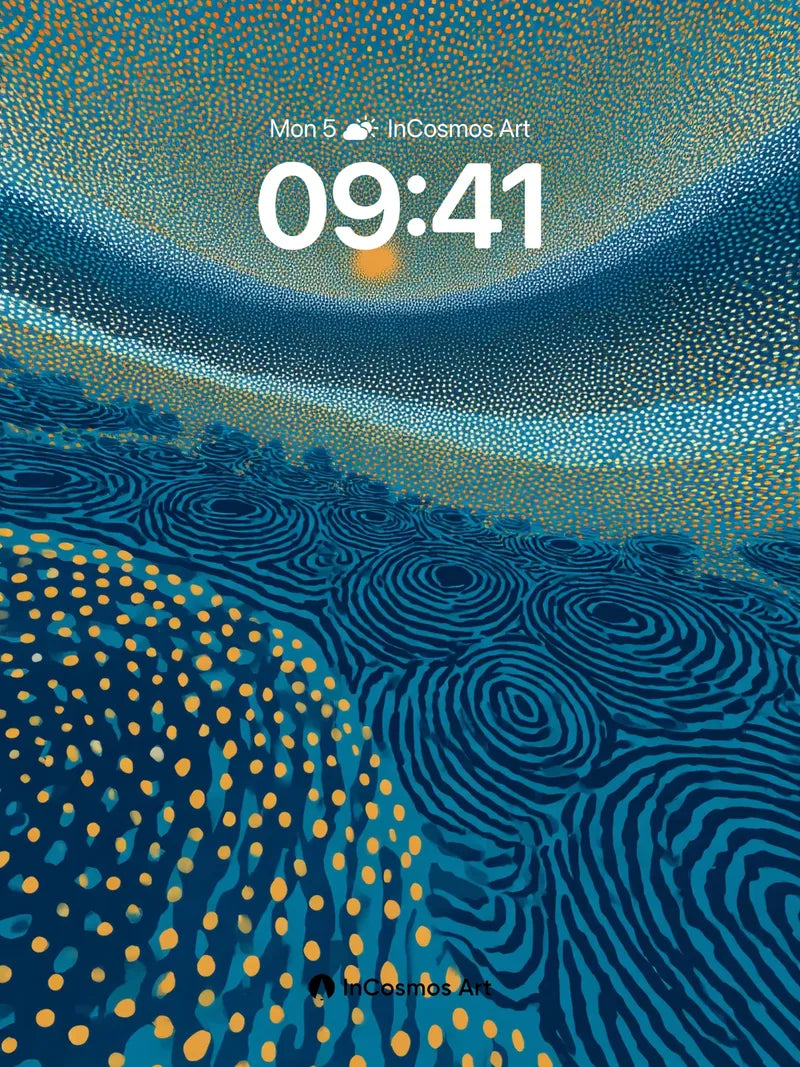 Cosmic Drift Wallpaper with Golden Dots wallpaper for iPhone, iPad & Mac