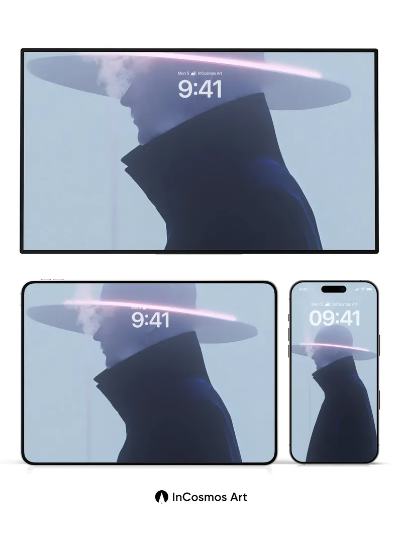 Neon Halo Wallpaper with Ethereal Smoke