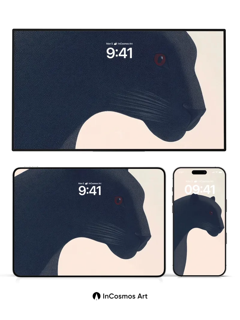 Velvet Shadow Wallpaper with Crimson Gaze