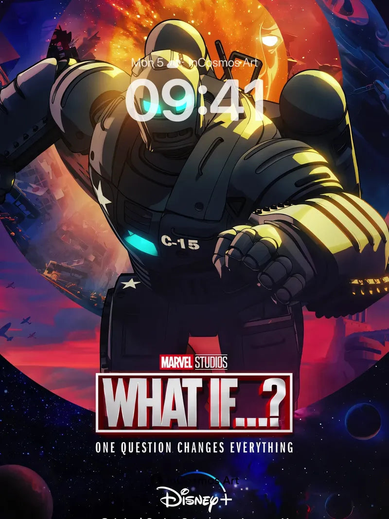 Cosmic Iron Wallpaper with Glowing Circuitry