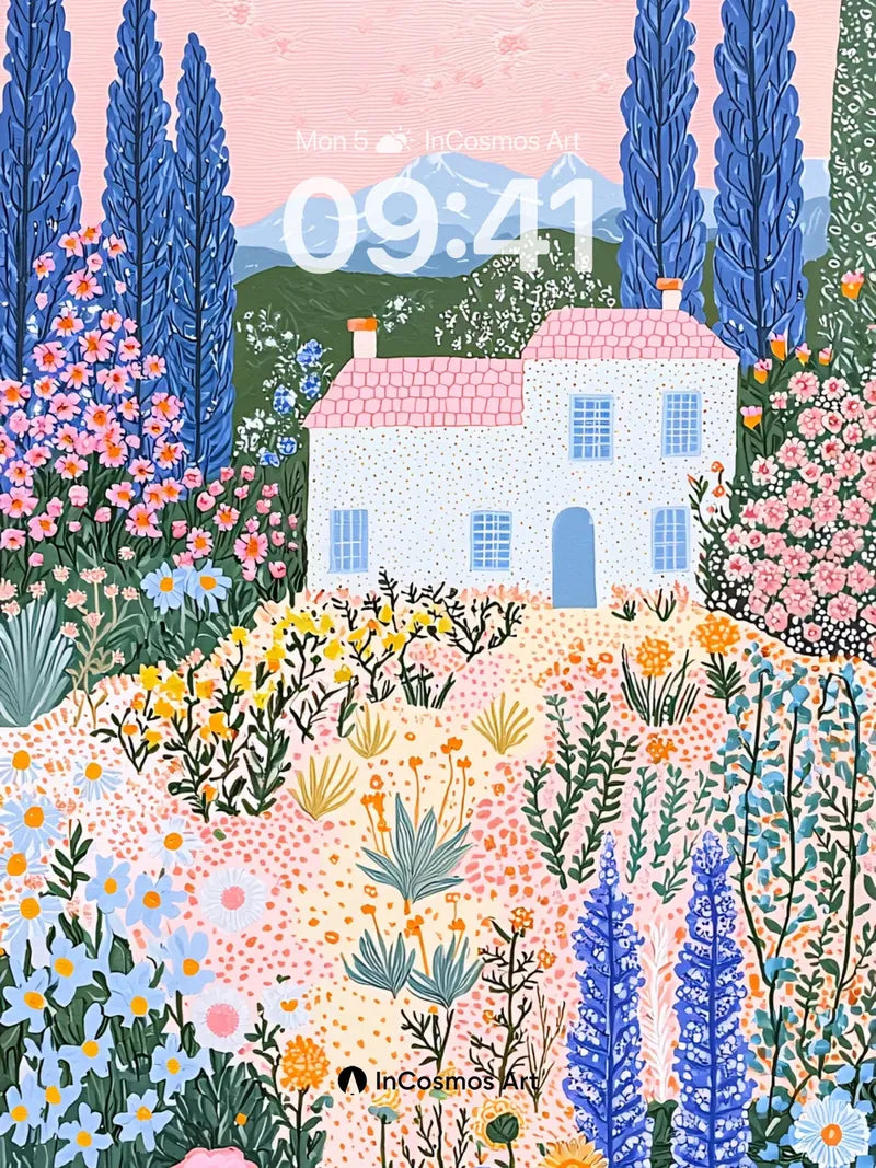 Serene Garden Wallpaper with Whispering Trees