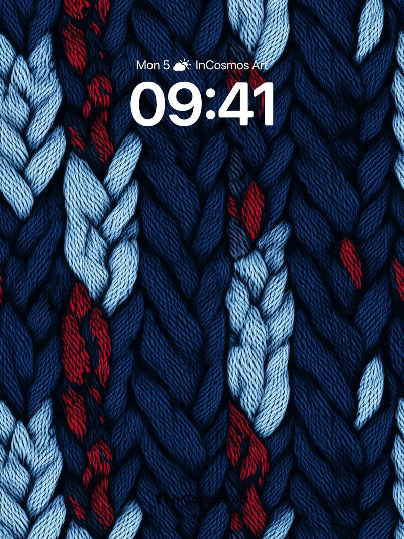 Cobalt Braid Wallpaper with Crimson Accents wallpaper for iPhone, iPad & Mac
