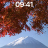 Crimson Canopy Wallpaper with Snow-Capped Majesty wallpaper for iPhone, iPad & Mac